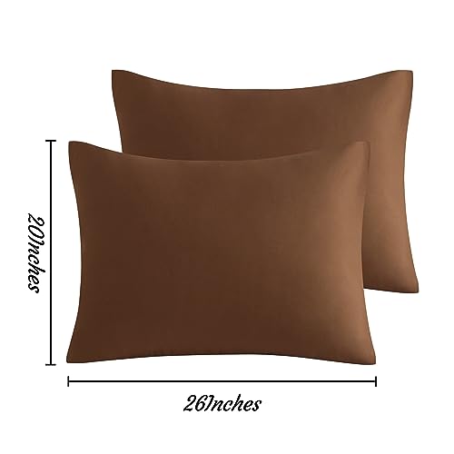 NTBAY Standard Microfiber Pillowcases, Set of 2, Brown - color: Brown, size: Standard (20"x26")