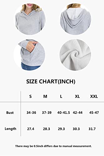 Smallshow Women's Fleece Maternity Nursing Sweatshirt Hoodie Kangaroo Pocket - color: Black, size: Large