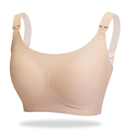 Zomee Nursing Bra for Breastfeeding, Seamless Wire-Free Bralette - size: Large