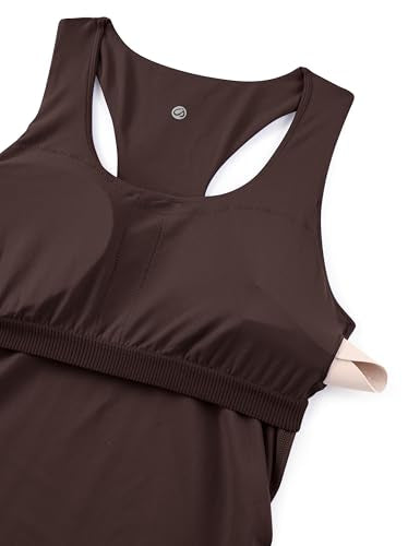 CRZ YOGA Maternity Racerback Tank Tops - color: Hot Fudge Brown, size: Medium
