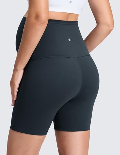 CRZ YOGA Maternity Biker Shorts 6" - color: True Navy, size: X-Small