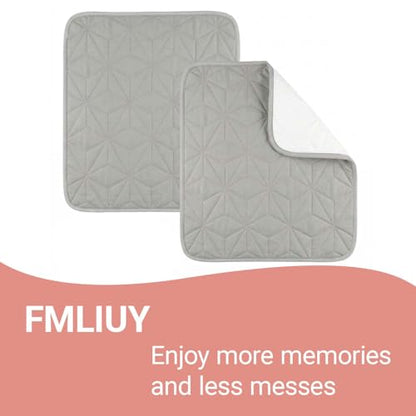 2 Pack Quilted Waterproof Pads for Bed Washable 34x36 Inch Gray - color: Gray, size: 34"x36"