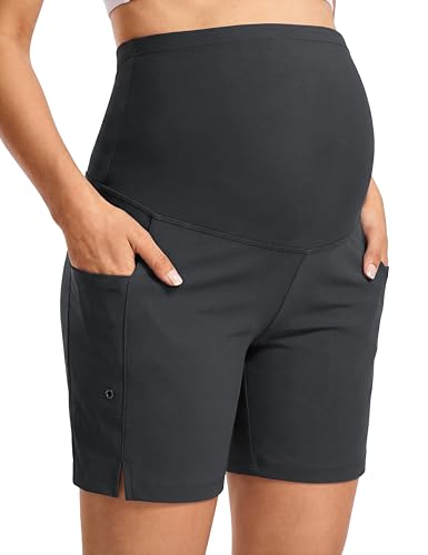 Women's Maternity Swim Board Shorts - color: Dark Grey, size: Small