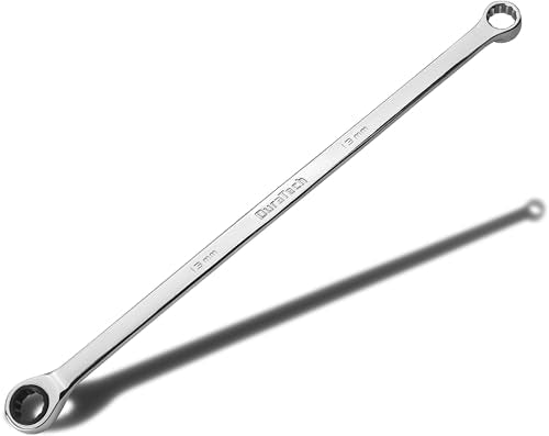 DURATECH 13mm Extra Long Ratcheting Wrench, Metric, CR-V Steel - color: Chrome-plated, size: 13mm