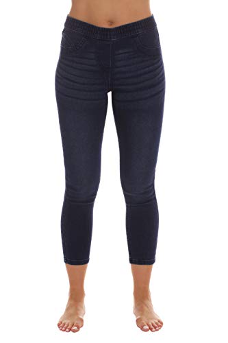Just Love Women's Denim Wash Capri Jeggings - color: Medium Denim Capri, size: 2X
