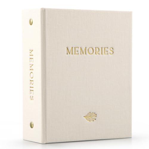 Beautiful Linen Photo Album For 4x6 Photos - Holds Up To 100 Pictures - color: Beige, size: Small - 100 Photos