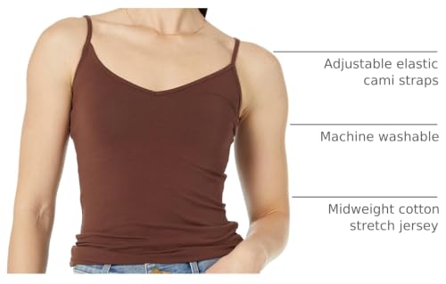 Amazon Essentials Women's Slim-Fit V-Neck Cami, Pack of 4 - color: Brown/Multicolor, size: Large
