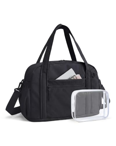 BAGSMART Expandable Personal Item Travel Bag, 2 Set Duffel Bag for Women - color: Black