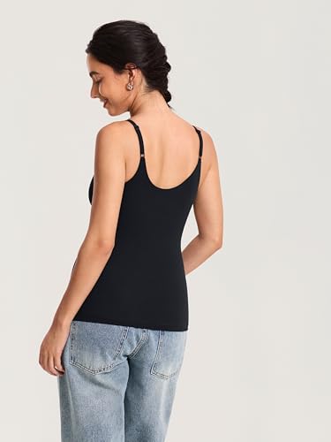 MOMANDA Nursing Tank Tops for Breastfeeding - color: Black, size: Large