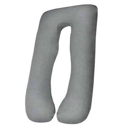 Pregnancy Pillow Cover (ONLY Pillowcase) - U Shaped Pillow Case - Maternity Body Pillow Cover - Removable Soft Cotton Cover (Grey) - color: Grey