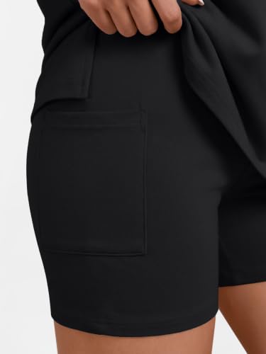 LILLUSORY Womens Lounge Sets 2 Piece Matching Pajamas Summer Outfit 2026 - color: Black, size: Small