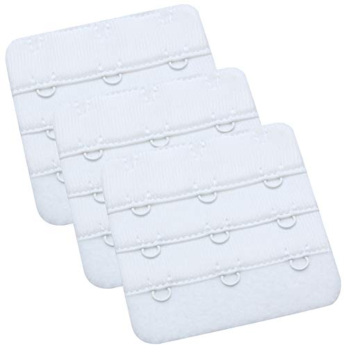 Wingslove Womens Bra Extender Bra Band Breathing room 3pcs-Pack Multi-size - color: White, 3 Hook 3/4 Inch