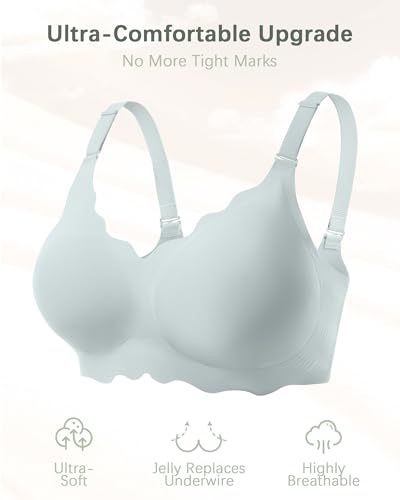 Seamless Jelly Bras for Women, No Underwire Push Up Bra - color: Blue, size: X-Large