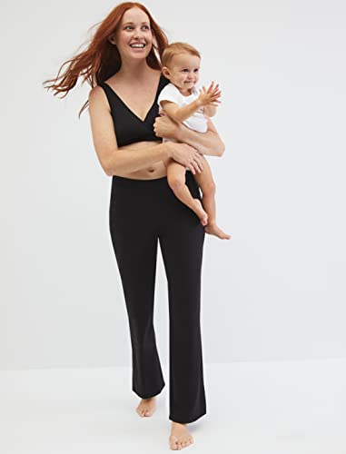 Motherhood Maternity Women's Soft Cotton Spandex Wrap Front Maternity & Nursing Sleep Bralette Bra S-3x - color: Black 1 Pack, size: Large