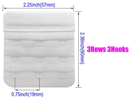 Women Bra Extenders 2 Hook/3 Hook/4 Hook Soft Bra Strap Extension - color: Bra Extender 3 Hook Black/Beige /White