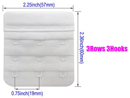Women Bra Extenders 2 Hook/3 Hook/4 Hook Soft Bra Strap Extension - color: Bra Extender 3 Hook Black/Beige /White