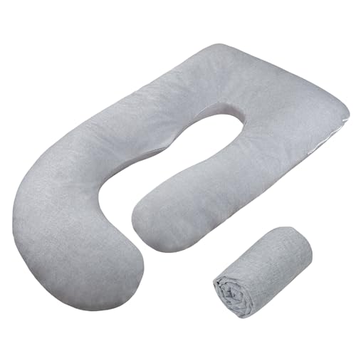TANOFAR Pregnancy Pillow Cover for U Shaped Body Pillow, Grey - color: Grey