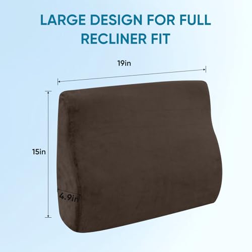 Lumbar Support Pillow for Recliner, Ergonomic Back Support Pillow - color: Coffee