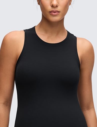 CRZ YOGA Maternity High Neck Tank Tops - color: Black, size: Large