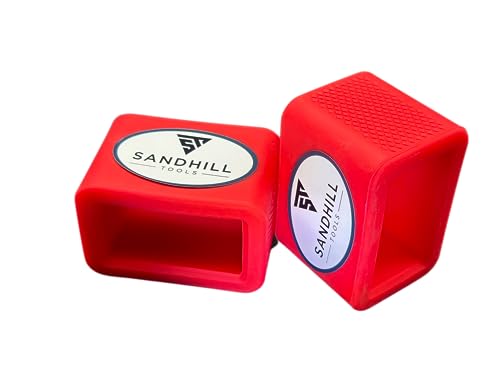 Sandhill Tools Car Seat Belt Buckle Holder, Flexible Silicone Buckle, Buckle Booster Raises Seat Belt for Easy Access, Red Color - 2 Pack