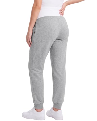 Women's Maternity Joggers with Light Fleece Lining - color: Grey, size: Large