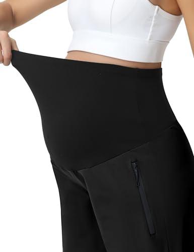 V VOCNI Maternity Pants Straight Leg Scrub Pants - color: Black, size: Small