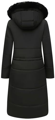 MOERDENG Women's Long Winter Puffer Coat Waterproof Warm Maxi Down Jacket - color: Black, size: XX-Large
