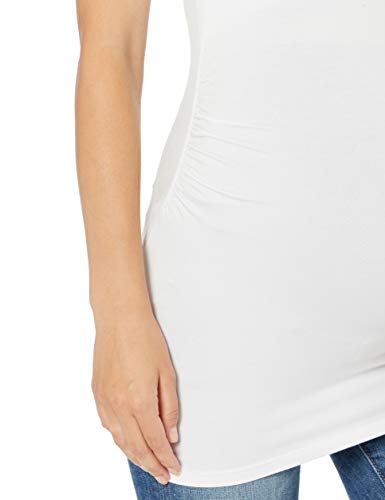 Amazon Essentials Women's Maternity Short-Sleeve Rouched Scoopneck T-Shirt, Pack of 2 - color: White/White, size: X-Small