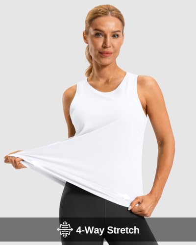 G Gradual Women's Workout Tops Open Back Athletic Tank Tops Running Shirts - color: B White, size: Large