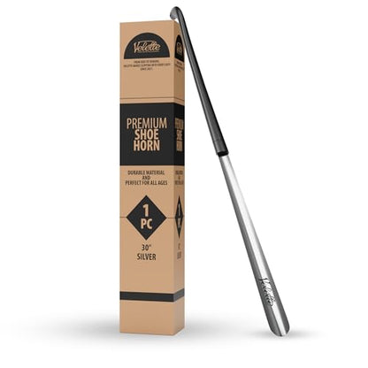 Velette Extra Long Shoe Horn - 30 Inch Stainless Steel for Seniors - size: 1Pc (30'') - Metal
