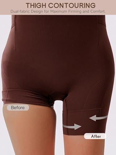 Bathroom Friendly Full Body Shapewear Bodysuit for Women - color: Coffee, size: Medium