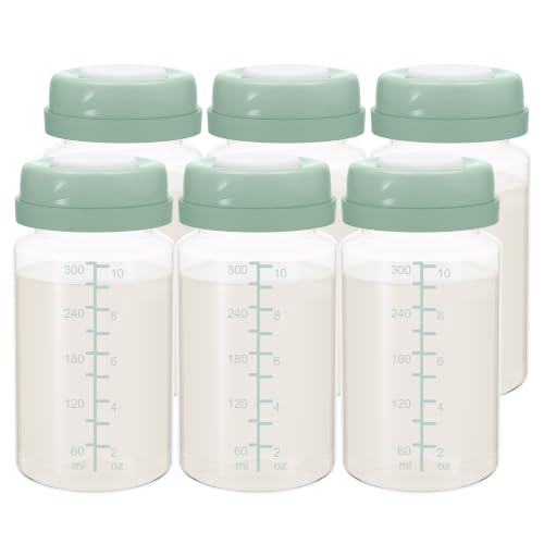 10oz Breastmilk Storage Bottle, Breast Milk Container Collection Bottles for Fridge & 22oz Momcozy Breast Milk Cooler, Wide Neck Baby Bottles Compatible with Spectra Motif Luna Flange, 6PCS - size: 10oz-6pcs