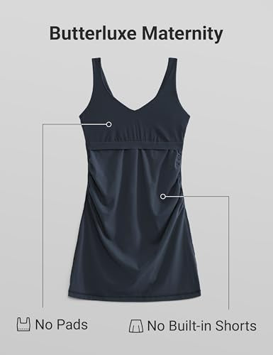 CRZ YOGA Maternity V Neck Mini Dress - color: True Navy, size: Medium