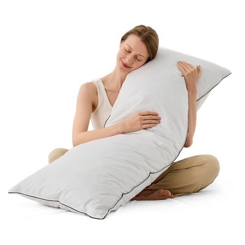 DWR Goose Feather Down Body Pillow, Organic Cotton, Medium, 20x54, 1 Pack - size: Body Pillow Only
