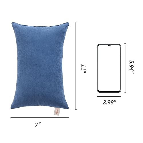 BEDSUM Plush Mini Pillows, 11 x 7, Microfiber, 2 Pack, Denim Blue - color: Denim Blue, size: 11x7 inches