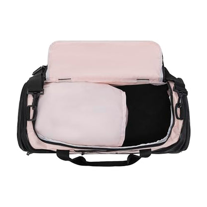 PUMA womens Candidate Duffel Bag with Removable Strap & Shoe Pocket - color: Black/Light Pink