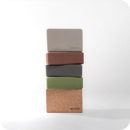 WeGym Yoga Blocks for Yoga and Pilates, 3-Height Stackable Support at Home - color: Lava gray Set