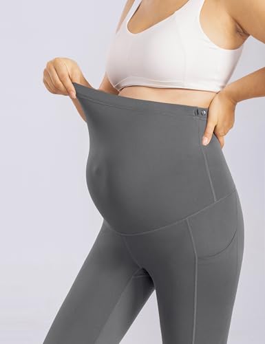 Enerful Maternity Leggings for Women - color: 2pack Black/Gray, size: Large