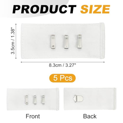 MECCANIXITY 5pcs White Pants Waist Button Extenders for Women Men 3.3" - color: White, size: 3.3"