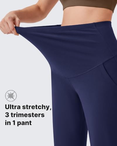 G4Free EverGoing Maternity Work Pants Pregnancy Tapered Ankle Trousers - color: Royal Blue, size: Medium