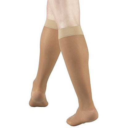 Truform Sheer Compression Stockings, 15-20 mmHg, Women's Knee High Length, 20 Denier, Beige, Small - color: Beige, size: Small (1 Pair)