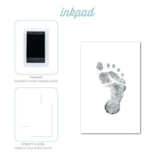Kate & Milo First Year Baby Memory Book with Ink Pad, Gray