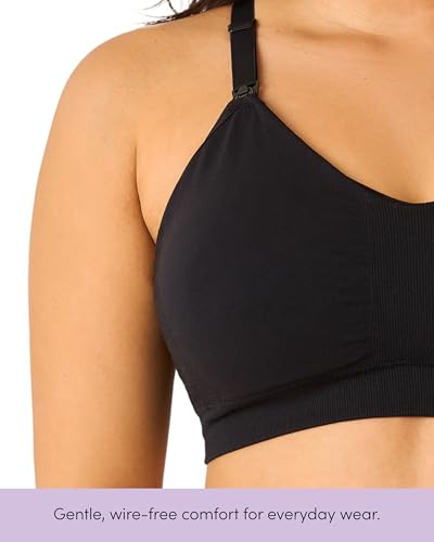 Kindred Bravely Essentials Sports Pumping & Nursing Bra, Hands Free, 2 Pack - color: Black & Slate Blue, size: Large