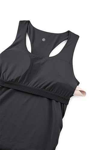 CRZ YOGA Maternity Racerback Tank Tops - color: Mysterious Grey, size: Small