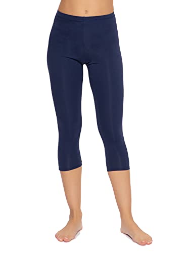 Felina Women's Cotton Modal Capri Leggings - color: Navy, size: Small