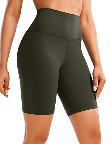 CRZ YOGA Butterluxe Biker Shorts 8" - color: Olive Green, size: X-Large