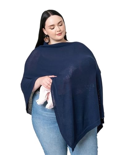 We are Amma | The Cocoon™ - Newborn Essentials Must Haves: Nursing Cover for Breast Feeding Essentials | Nursing Sweater Used as Breastfeeding Cover (Navy, Plus Size) - color: Navy, size: Plus Size