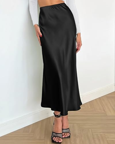 BTFBM Long Skirts for Women 2026 Fall Outfits - color: Black, size: Small