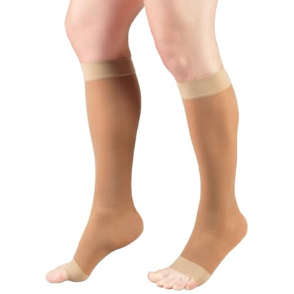 Truform Sheer Compression Stockings, 8-15 mmHg, Women's Knee High Length, 20 Denier - color: Beige, size: Small (1 Pair)