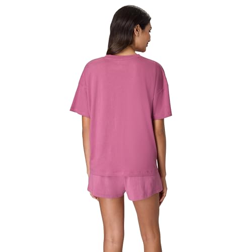 Hanes Women's Pajamas Set, Comfywear Pajamas for Women Set, Originals SupertSoft Loungewear, T-Shirt & Sleep Shorts - color: Mauve Mood, size: X-Small